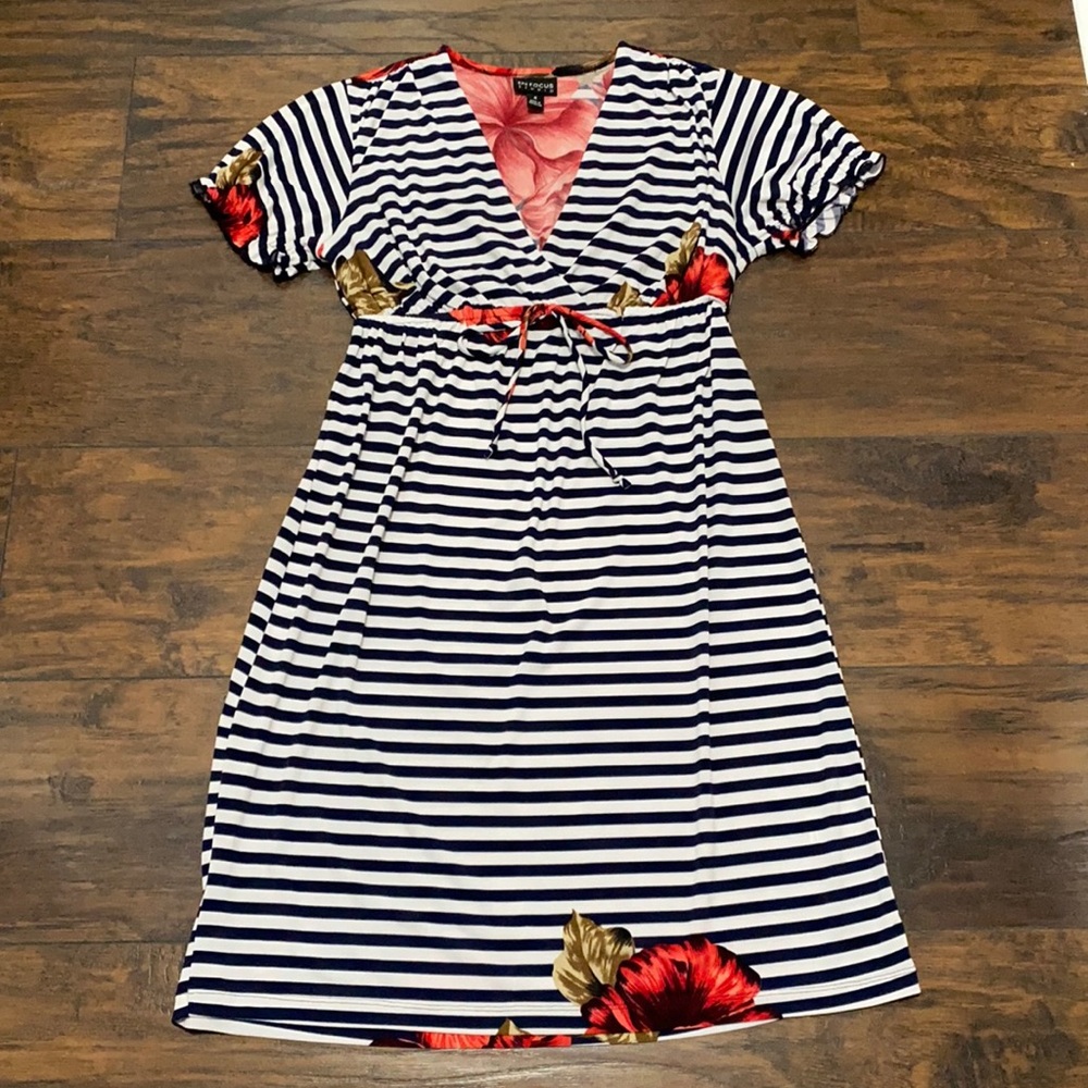 EN FOCUS packable striped flower dress